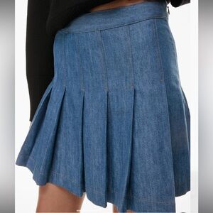 Babaton Perspective Jean Pleated Skirt - size 6, Calligraphy Blue